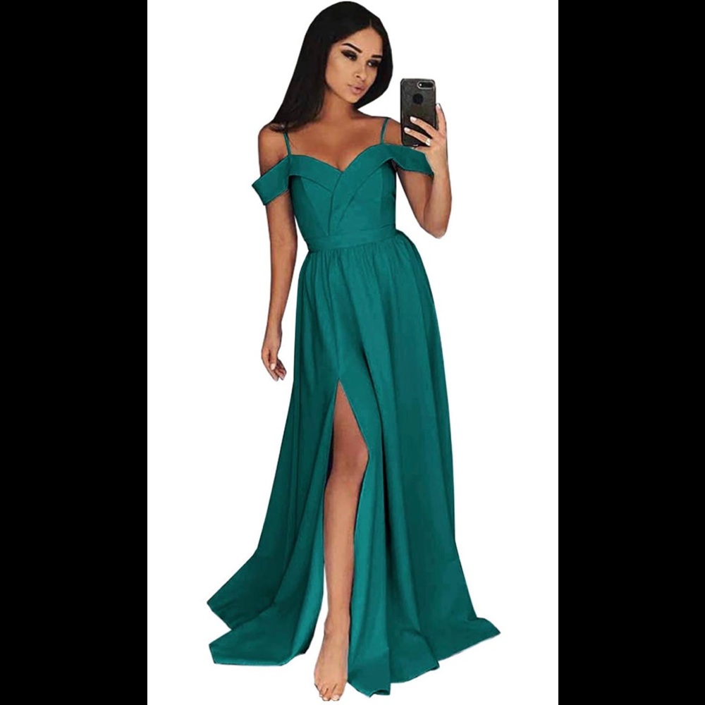 Turquoise Green Prom Dress Gown Off Shoulder 16